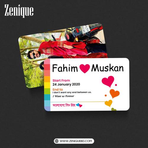Colorful Love Wallet Card — Zenique Bangladesh
