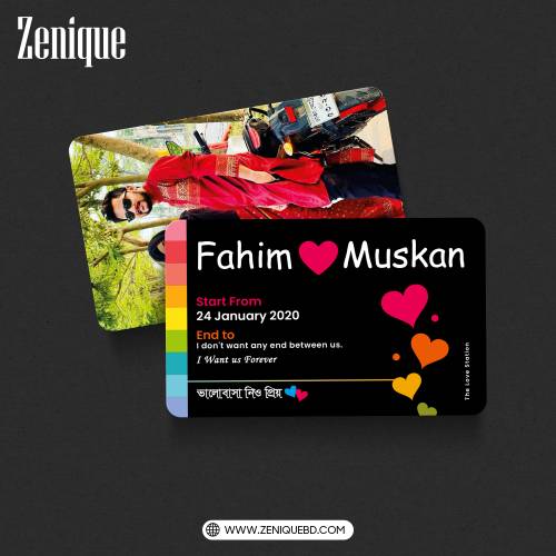 Colorful Love Wallet Card Black — Zenique Bangladesh