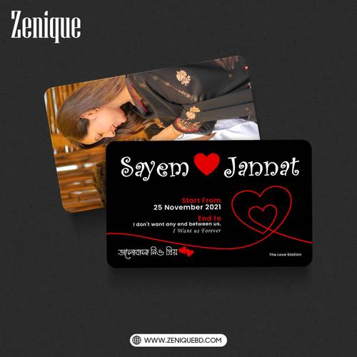 Love Wallet Card Black — Zenique Bangladesh